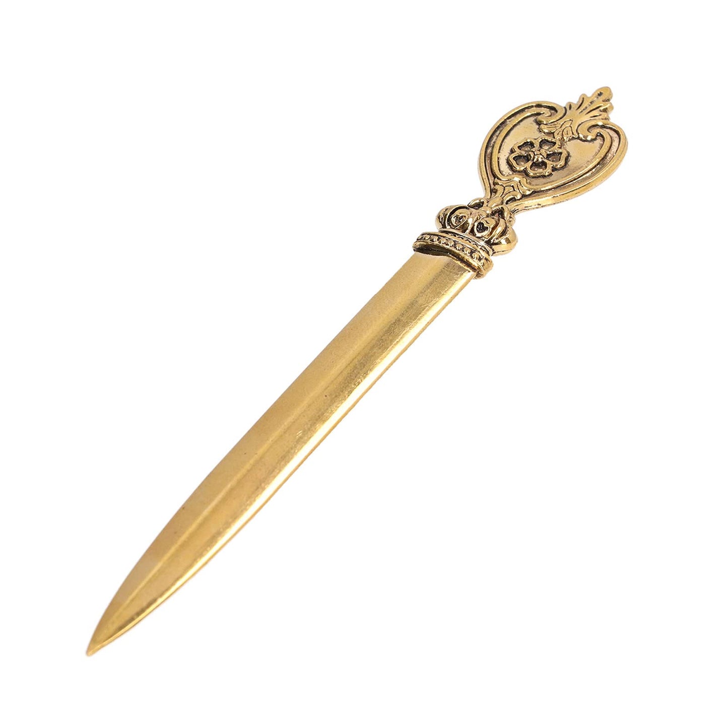 Vintage Metal Letter Opener, Desk Envelope Slitter - Lightweight, Gold