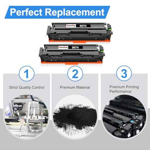 2 Pack - 067H Black Toner Cartridge Replacement for Canon 067H 067 Toner Cartridge High Yield for Color imageCLASS MF656Cdw MF654Cdw MF653Cdw LBP631Cw LBP632Cdw MF650C LBP630C Series Printer