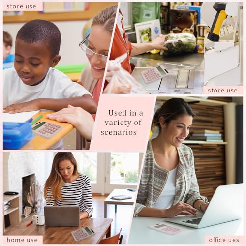 Pink Solar Calculator Small 8-Digit Basic Office & School Supplies