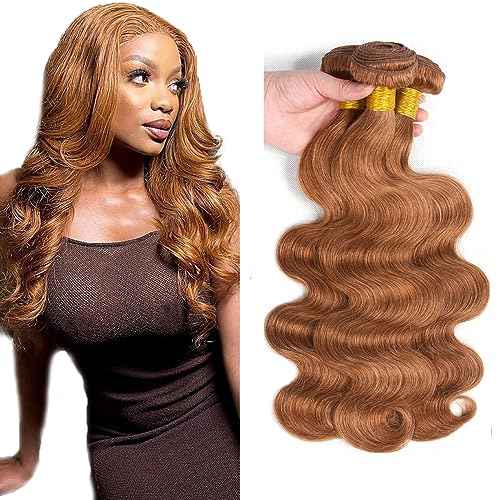 #30 Brown Bundles Human Hair Body Wave Bundles 20 20 20 Inch Light Brown Body Wave Bundle Unprocessed Brazilian Virgin Weave Hair 3 Bundle 50 Gram Per Bundle