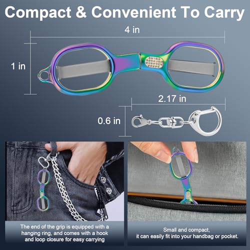 BSADIY Colored Mini Folding Stainless Steel Badge Scissors with Keychains - 2 Pack