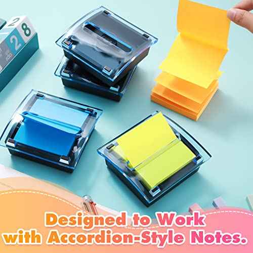 Mimorou 6 Pcs Pop Up Note Dispenser Sticky Note Holder Dispenser Posted Holder Container Black Base Transparent Top for 3 x 3 Inch Sticky School Office Home