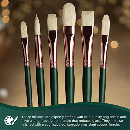 Silver Brush Limited 1001-12 Grand Prix Flat Paintbrush for Oil Painting, Size 12, Long Handle