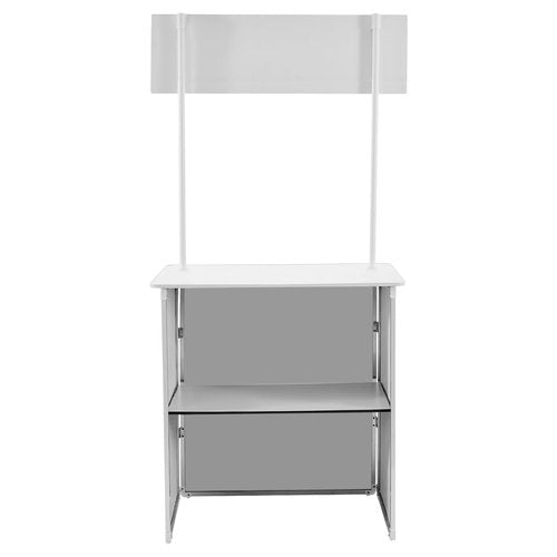 BOPRCSH Portable Tradeshow Podium Table, Popup Promotional Counter Table Booth Display Banner Stand Tradeshow Countertop 88.18lbs Capacity, Exhibition Counter Stand Booth with Storage Bag
