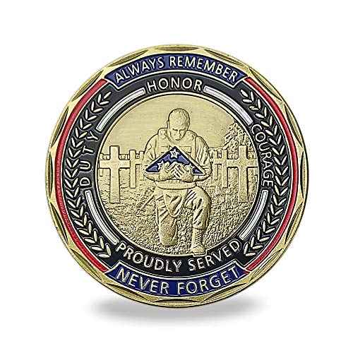 AtSKnSK 42 PCS US Military Challenge Coin Veteran Coin - Stand for The Flag, Kneel for The Fallen