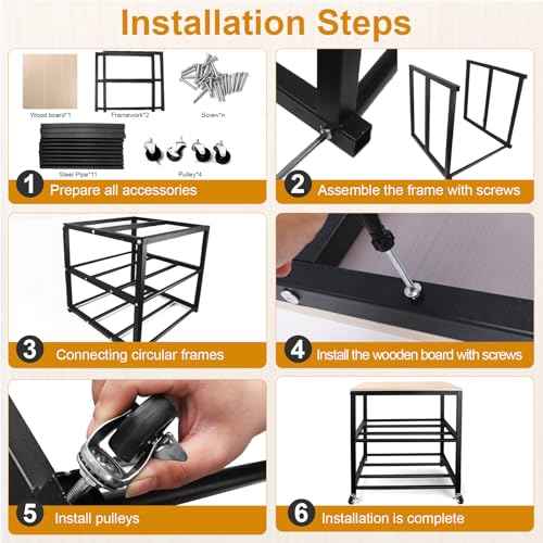 3D Printer Desk Table with Storage, Rolling Wheels ? Sturdy, Spacious Design for 3D Printers, Easy to Move for Home & Office Use