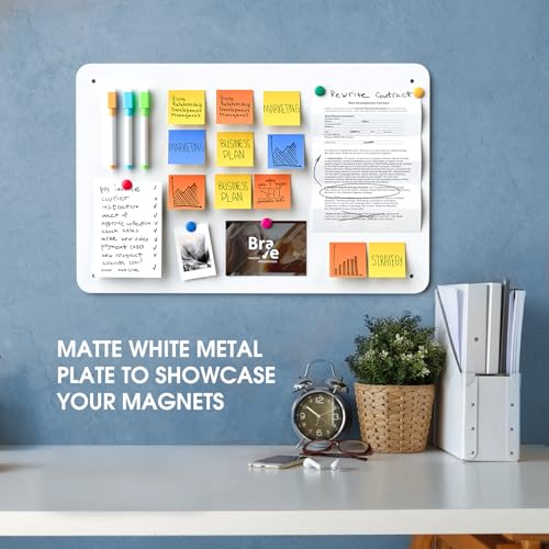 MaxGear White Magnetic Board 17.5x11.4 Inches 2-Pack Wall Organizer