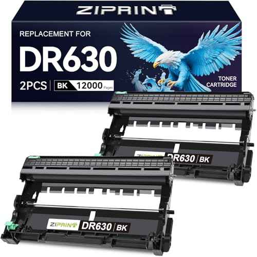 ZIPRINT 2-Pack Dr630 Drum Replacement for Brother DR 630 DR-630 HL-L2300D HL-L2320D HL-L2360DW HL-L2380DW DCP-L2540DW DCP-L2520DW MFC-L2700DW MFC-L2705DW MFC-L2707DW MFC-L2720DW MFC-L2740DW Printer
