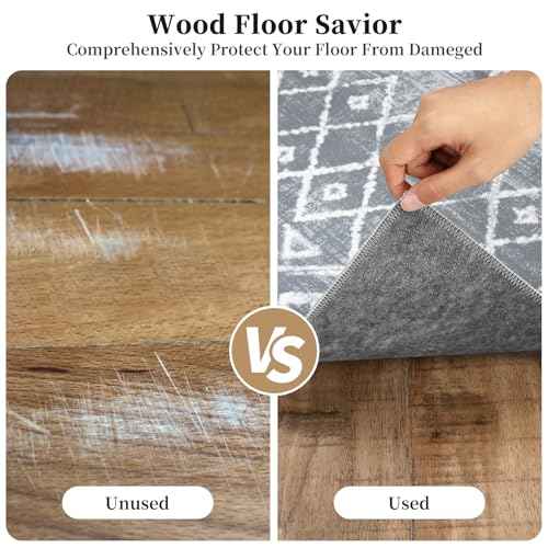 Office Chair Mats for Hardwood Floor, 36"X48" Desk Chair Mat for Hard Floor, Gaming Computer Chair Mat Office Rug for Rolling Chairs, Low Pile Carpet Under Chair Floor Protector, Grey Trellis