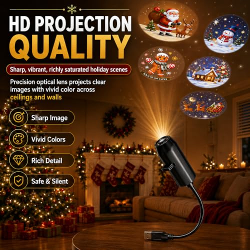 SGRTNN 10 Pcs Holiday Projector Light Indoor Christmas Halloween Home Decorations
