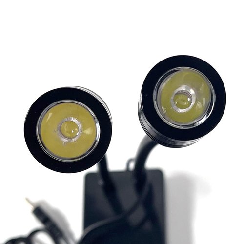FUZIDDN Spotlight Microscope Light Source, USB Desk Mini LED Dual Gooseneck Lights Illuminator for Stereo Microscope Camera Industrial Video Zoom C Mount Lens for Repair Soldering PCB Lab