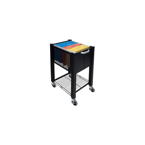Vertiflex Products InstaCart Open-Top File Cart, 15" x 27" x 27 3/4", Black (VF53000)