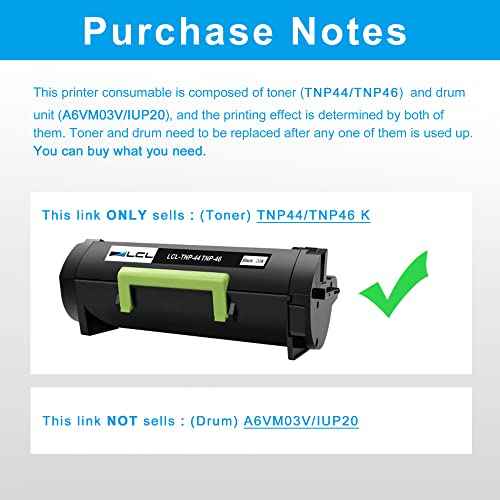 LCL Compatible Toner Cartridge Replacement for Konica Minolta TNP44 TNP-44 TNP46 TNP-46 A6VK01F A6VK01W 20000Pages Bizhub 4050 4750 (1-Pack Black)