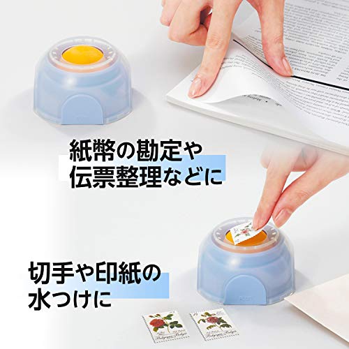 PLUS Envelope Moistener with Floating Ball - Blue, Mess-Free Refillable Office Stamp & Envelope Moisturizer