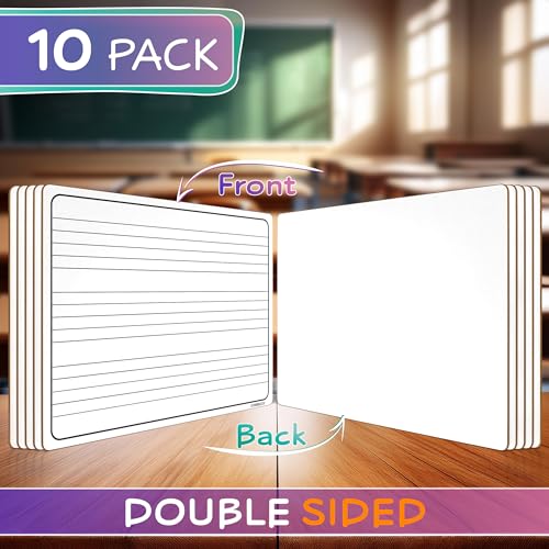 Scribbledo 10 Pack Dry Erase Music Staff Lap White Boards 9"X12" l Write Musical Notes and More Whiteboard (Double Sided) Music Classroom Supplies Must Haves Includes 10 Erasers