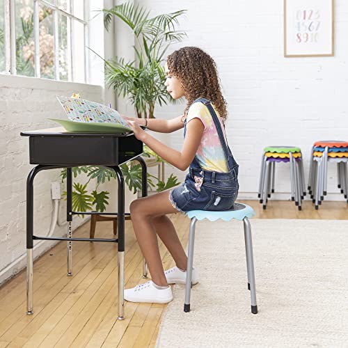 ECR4Kids Daisy Stackable Stool Set, Flexible Seating, Assorted, 8-Piece