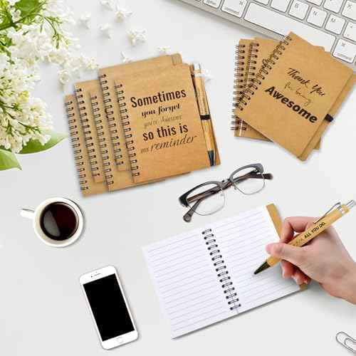 20 Pcs Employee Appreciation Gifts Bulk - 10 Sets of Inspirational Spiral Notebooks with Motivational Pens, Small Notepads for Coworkers, Office Staff, Team, Volunteer, Nurse, Teachers, Thank You Gifts