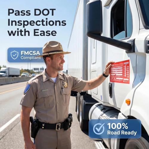 50-Pack DOT & FMCSA Vehicle Inspection Report Forms with Waterproof Aluminum Labels
