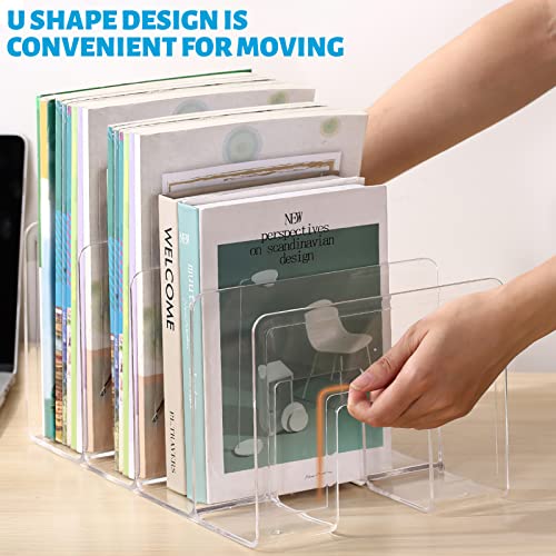 SAYEEC 2 Pack Clear Acrylic File Holders - 4-Section Desktop Organizer for Office & Home