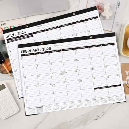 2026 Desk Calendar - 12 Months Large Desk Calendar 2026, Jan 2026 - Dec 2026, 17" x 12", Desk Pad, Large Ruled Blocks, to-do List & Notes, Best Desk/Wall Calendar for Planning or Organizing
