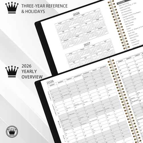 2026 Monthly Planner - 2026 Planner, 12 Monthly Planner/Calendar, Jan. 2026 - Dec. 2026, 8.86" x 11.4", Colorful Tabs, Faux Leather, Pocket, Note Pages, Twin-Wire Binding