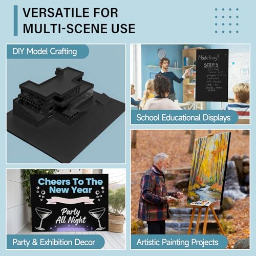 Hixdo Black Corrugated Plastic Board 24x36 Inch - 4 Pack Reusable Sign Sheets