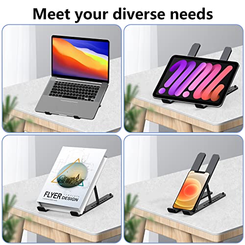 Tonmom Black Adjustable Laptop Stand for Desk Ergonomic Riser