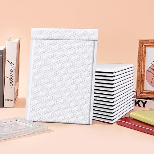 Fuxury White Bubble Mailers 10.5x16 Inch - Pack of 25 Self Seal Padded Envelopes