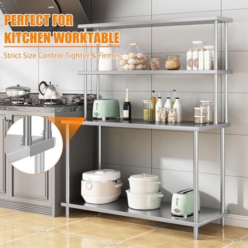 FinerFurnis 12 x 60 Stainless Steel Overshelf - 2-Tier Commercial Kitchen & Prep Shelf