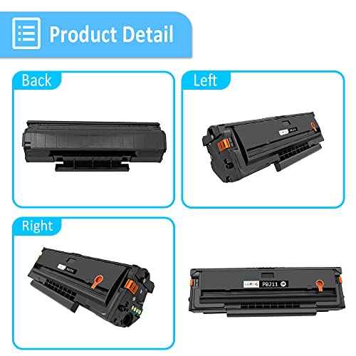 PB-211 PB211 PB 211 PB-211EV PB 211EV Compatible Toner Cartridge 1600 Pages for P2500W P2502W P2207 M6550 M6500NW M6550NW M6600 M6600NW M6602NW M6552 M6552NW M6602N Printers (Black,2-Pack)