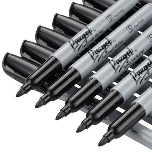 Permanent Markers Bulk, 120 Pack Fine Tip Black Permanent Markers, Waterproof Markers, Premium Smear Proof Pens, Quick Drying, Office Supplies for School, Office, Home