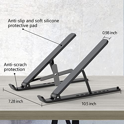 Tonmom Black Adjustable Laptop Stand for Desk Ergonomic Riser