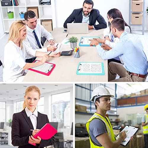 IKAYAS Heavy Duty 9.5 x 13.8 Inch Translucent Metal Storage Clipboard with Paperboard for Classroom, Office, School, Hospital