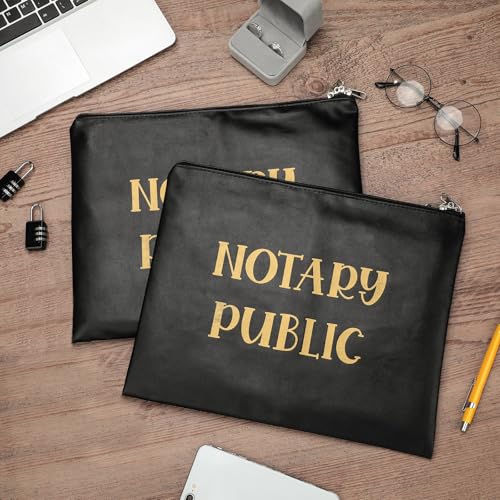 Spakon 1 Pcs Notary Bag with Lock 13 x 10.6 in Leather Security Case (Variation: 1)