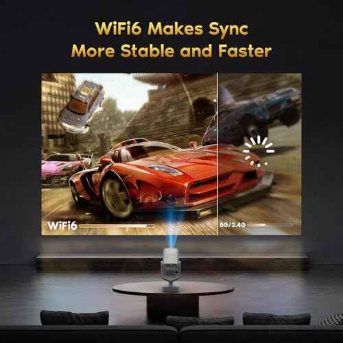 Mini Portable Projector with WiFi 6 and Bluetooth 5.2, 1080P 4K Support, 200 ANSI Lumens, Electric Focus &Auto Keystone 270¡Æ Rotatable Movie Wireless Projector for Phone, Compatible with TV Stick/HDMI