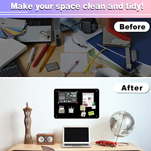 HYHOSHI 2-Pack Black Magnetic Board 17.5" x 11.4" with Mounting Kit