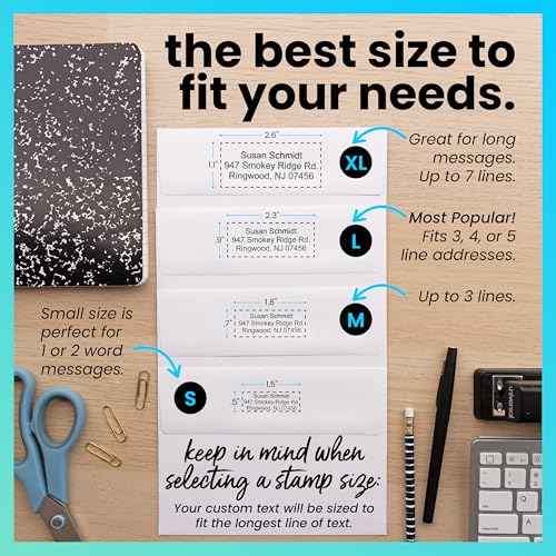 ExcelMark Custom Stamp ? Clear & Crisp Impressions ? Personalized Self-Inking Rubber Stamp ? Use for Address Stamp and More (Small)