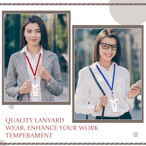 500 Pack Bulk Lanyards for ID Name Badges Holder Flat Lanyards with Hook Clip Swivel for Office School Accessories (Classic Colors)