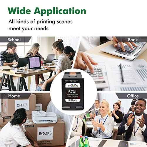 67XL Ink Cartridges 2 Packs Replacement for Ink 67 67XL Combo Pack Works for DeskJet 2755e 2700 2855e 2800 4155e 4255e 2755 2852e Envy 6055e 6000 6455e 6400 Printer (Black,Color)