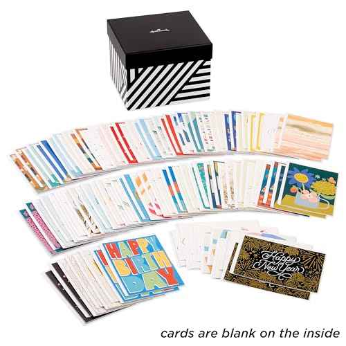 Hallmark Bulk Greeting Card Assortment with Organizer (100 Cards with Envelopes) Birthday Cards, Thank You Cards, Wedding Cards, Sympathy Cards, Holiday Cards, Congrats Cards