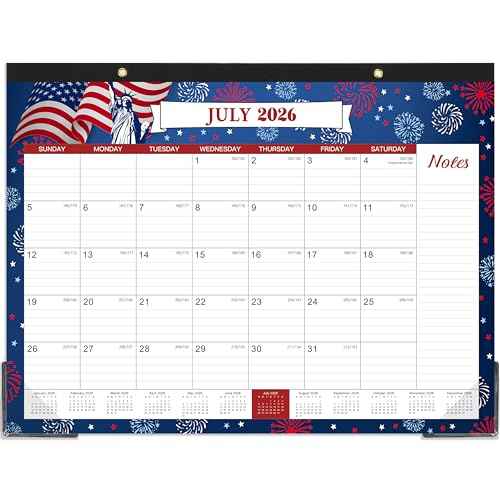 2026 Desk Calendar - Large Desk Calendar 2026, 22" x 17", Jan. 2026 - Dec. 2026, 12 Months Planning, Large Ruled Blocks, Tear Off Design, 2 Corner Protectors & 2 Hanging Hooks
