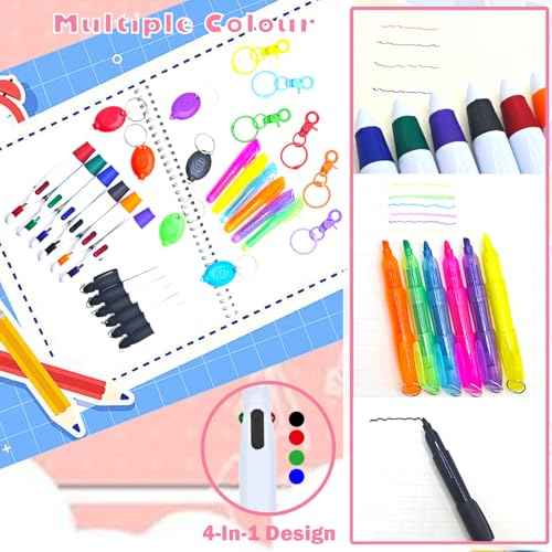 Nurse Pen Set, Badge Reel Pen Include Highlighter, Permanent Marker, Ballpoint Pen, LED Keychain Flashlight, and Nursing Keychain Clip (Pink)