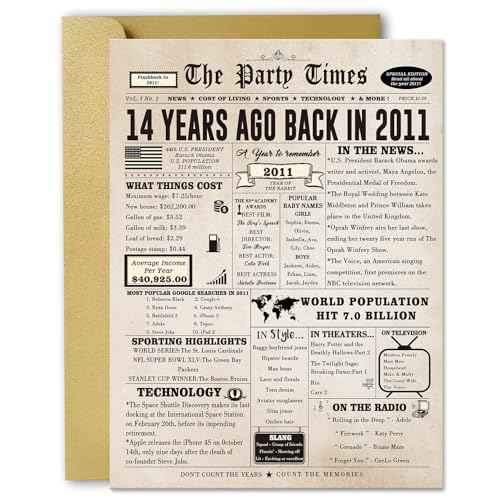 14th Birthday Card, Happy 14th Birthday Decorations for Girls Boys, Lovely 14 Year Old Birthday Gift Ideas for Daughter Son