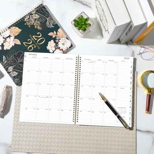 2026 Planner - 9" x 11", 2026 Weekly & Monthly Planner, JAN.2026 - DEC.2026, Large Calendar Planner 2026 with Sturdy Cover, Premium Paper, Twin-wire Binding, Monthly Tabs