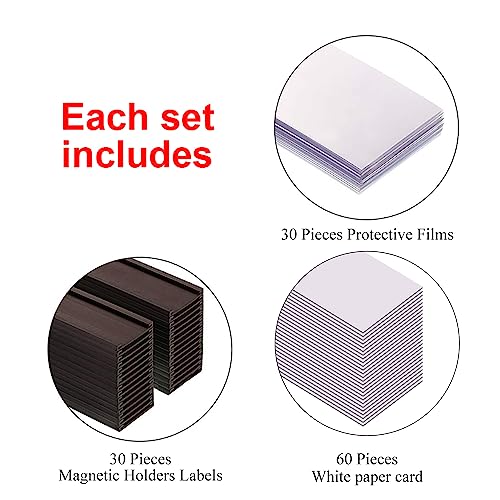 Magentic Label Holders 3x6 Inch, Magnetic Labels for Shelving£¬Magnetic Data Card Holders File Cabinet Labels,Pack of 30