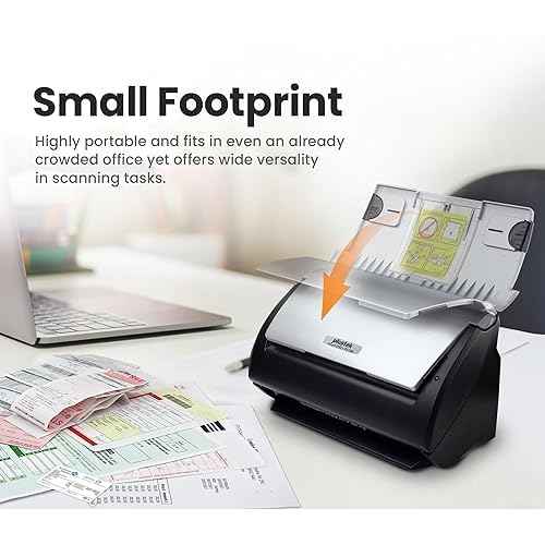 Plustek PS188 High Speed Double-Sided Color Document Scanner, with Automatic Document Feeder (ADF), 30 Pages Per Minute, Support Windows 7/8/10/11