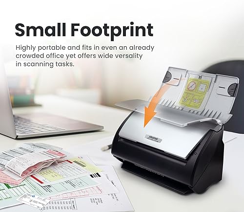 Plustek PS188 High-Speed Duplex Document Scanner 30 PPM with 50-Sheet Feeder