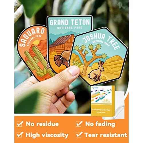 Gwybkq Premium Printable Vinyl for Inkjet Printer 150 Matte Sticker Papers 8.5¡¯¡¯x11¡¯¡¯ Waterproof White Labels Decal Paper for Cricut