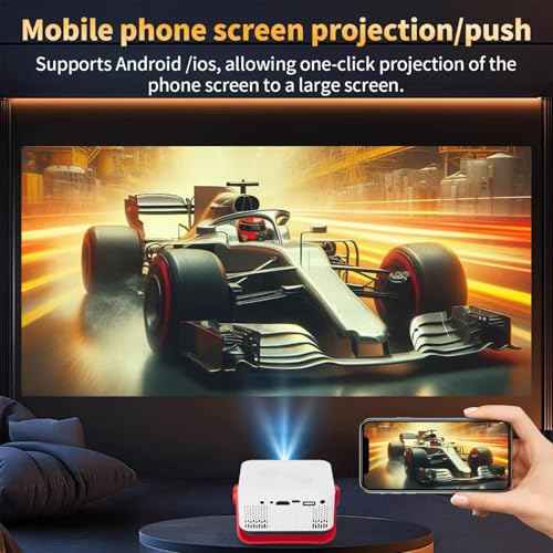 Mini Projector, Portable Projector Upgraded Full HD 1080P Resolution, Smart Movie Projector with WiFi,180¡Æ Rotatable Stand, Compatible with iOS/Android/Windows/USB/HDMI