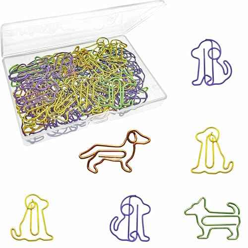 Cute Paper Clips Dog Shaped Decorative Bookmark Clips, Funny Gifts for Dog Lovers Coworkers Women, 60 PCS